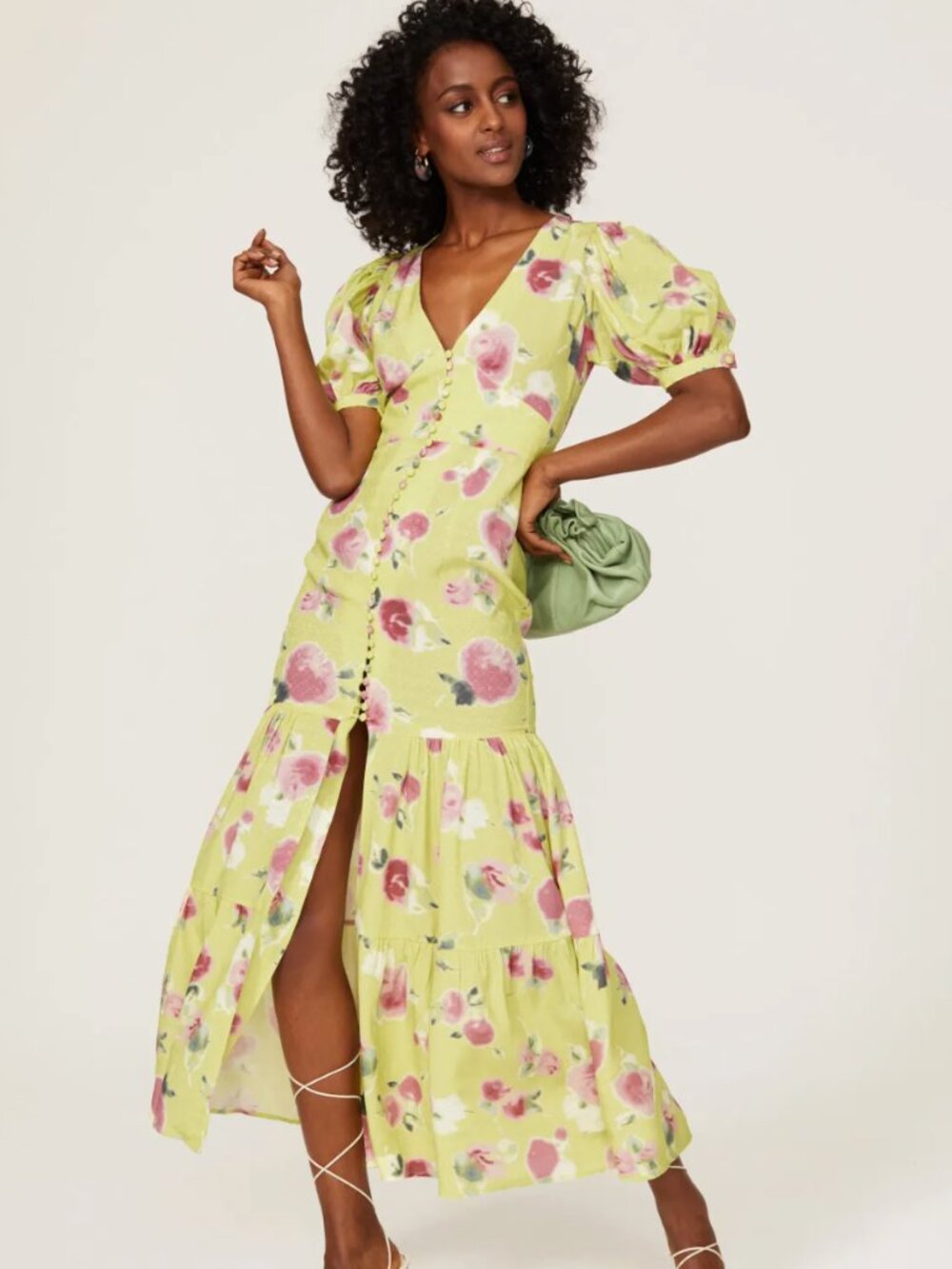 ROTATE Birger Christensen Thora Floral Maxi Dress